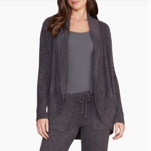 Barefoot Dreams Ultra Cozy Chic Circle Cardigan in Carbon. Gray